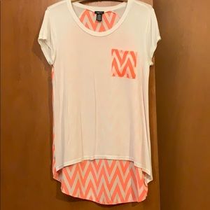 Rue21 Neon Pink Chevron Tee
